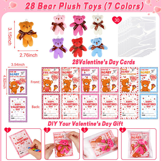 Huyamap soft plush bear keychains in multiple colors for backpacks