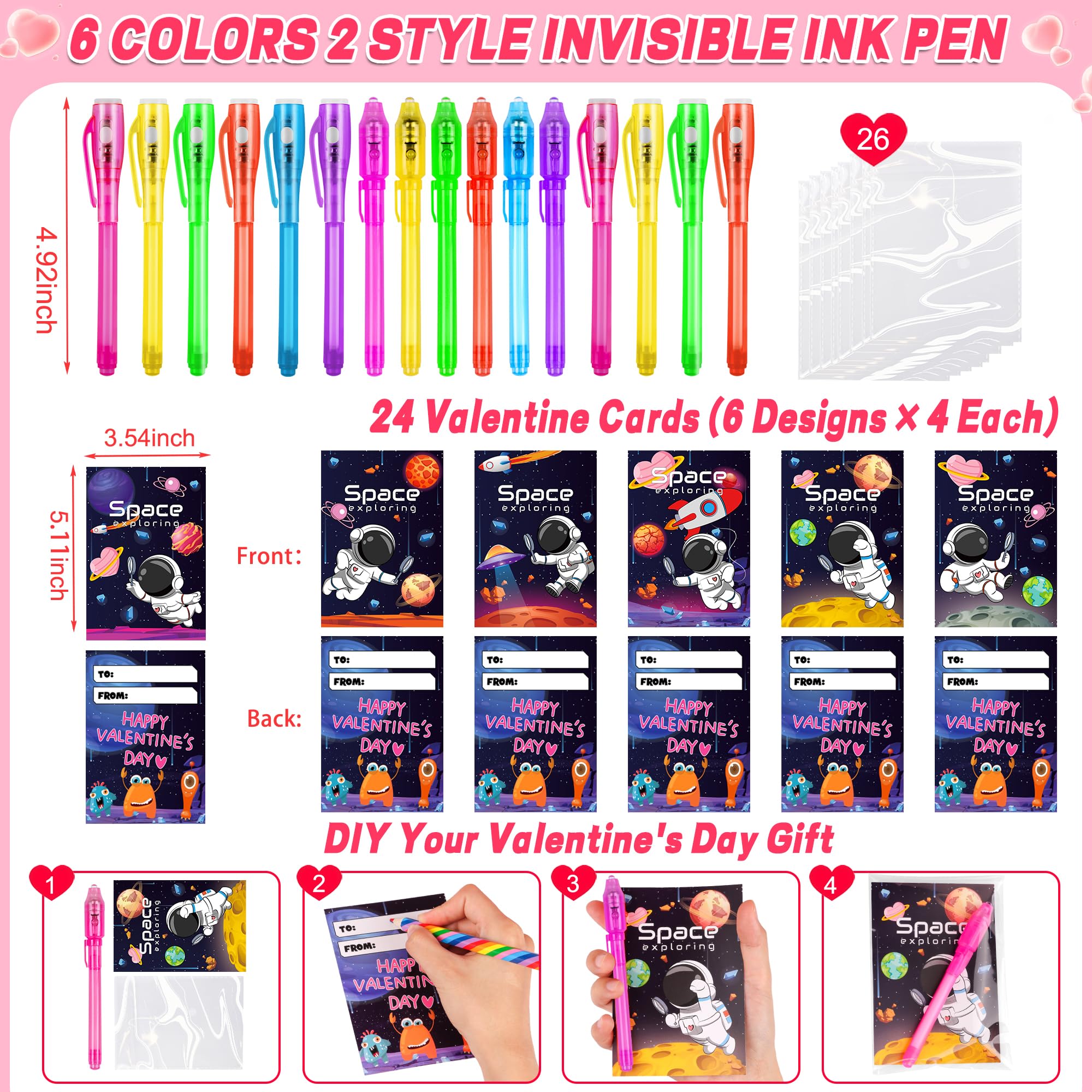 Huyamap galaxy-themed Valentine cards inspire creative exchanges among kids.
