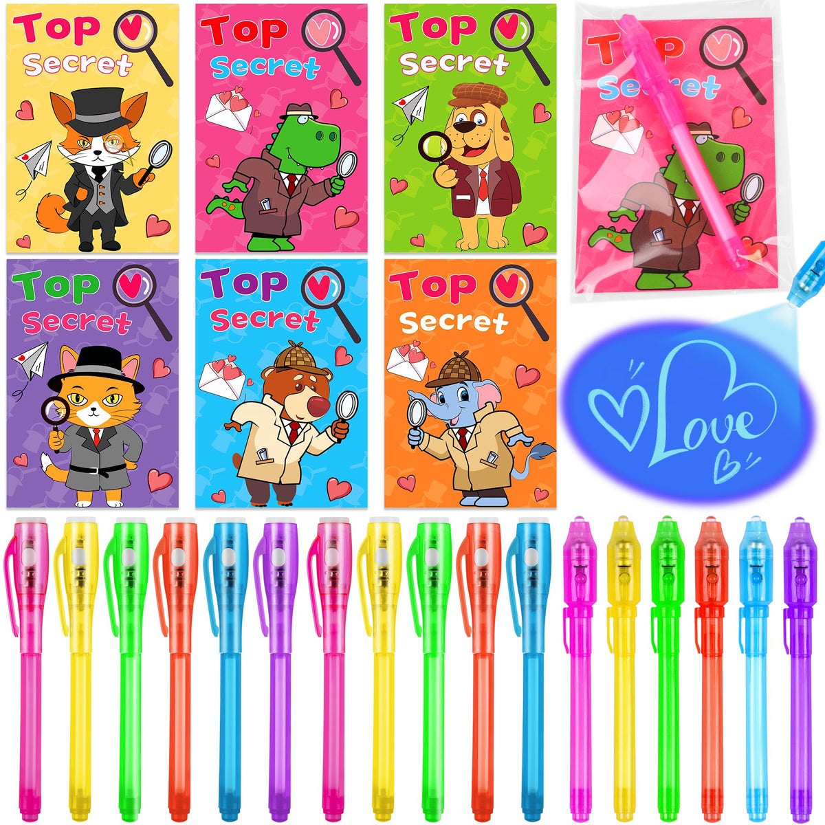 Huyamap Valentine's animal cards collection for classroom exchanges and party games.