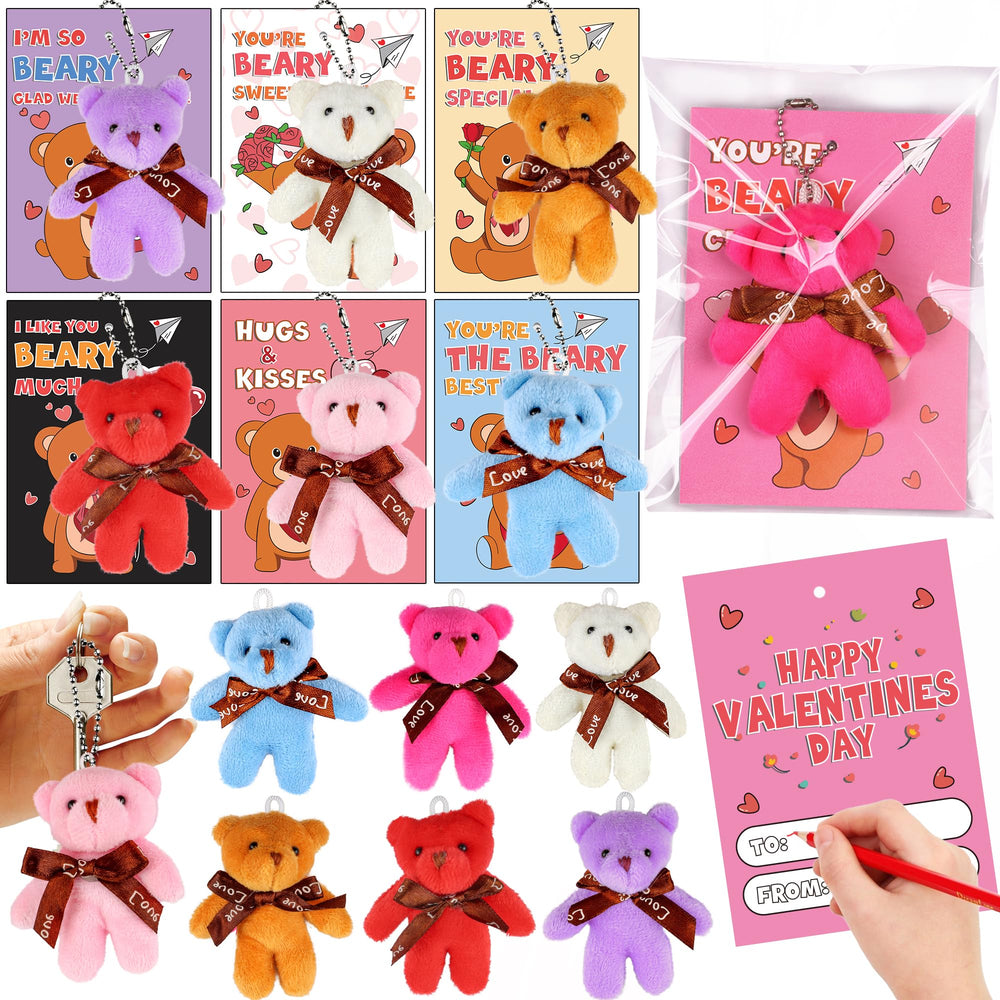 Huyamap valentines bear card set for classroom exchanges, ready-to-use and time-saving