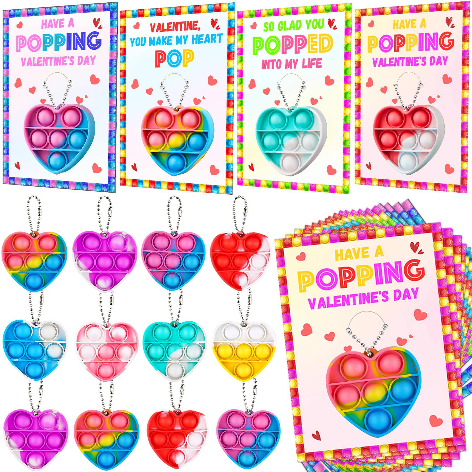 Huyamap valentines cards 24-pack with colorful designs for classroom exchanges.