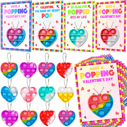 Huyamap valentines cards 24-pack with colorful designs for classroom exchanges.