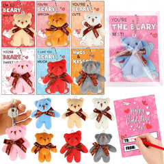 Huyamap valentines cards set for classroom exchanges with bear designs