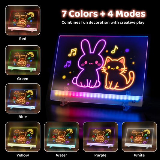 HVMVNV LED board offers 4 lighting modes for dynamic art sessions.