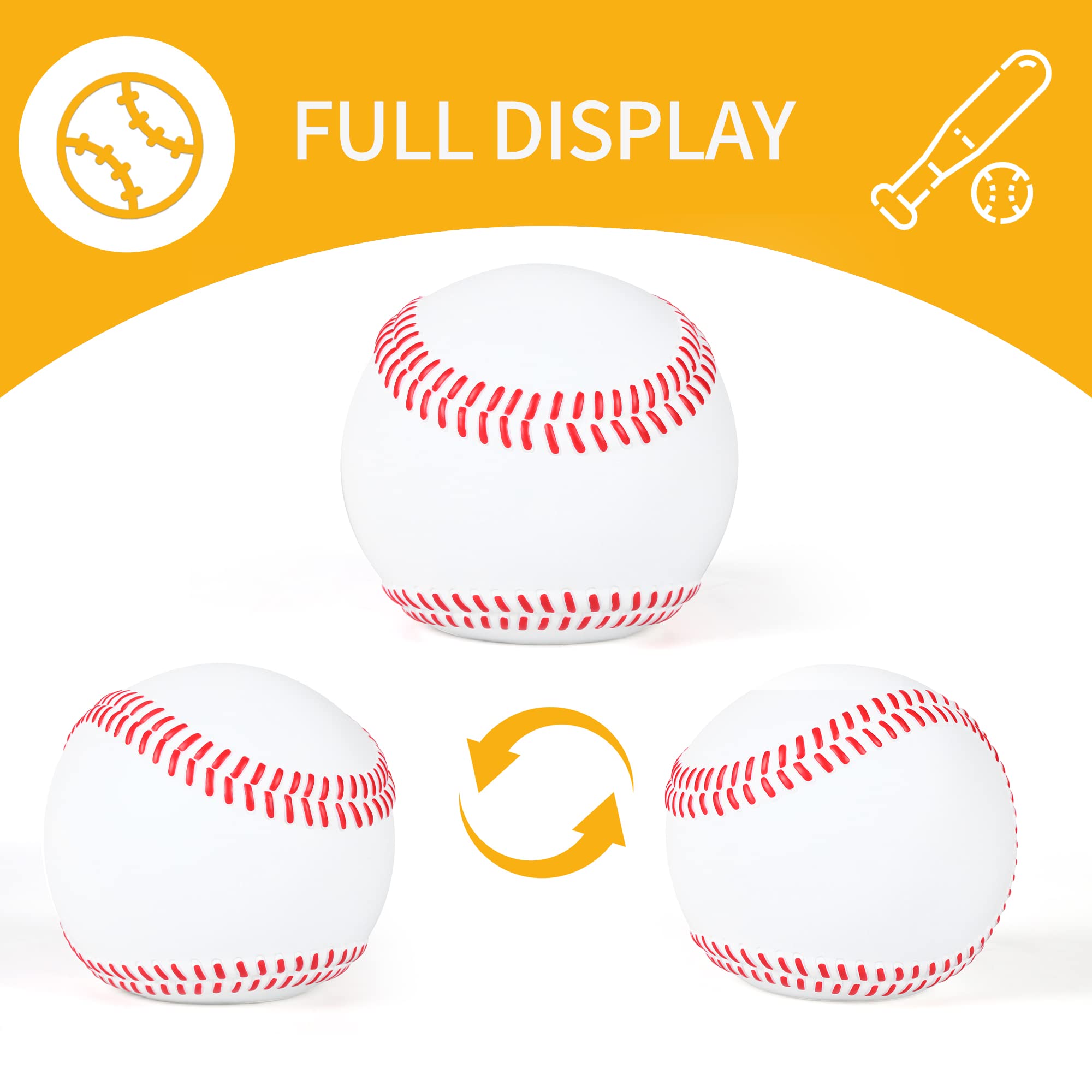 HW Baseball Piggy Bank side view, durable design for daily use and play.