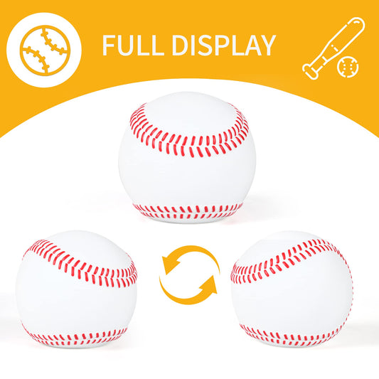 HW Baseball Piggy Bank side view, durable design for daily use and play.
