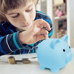 H&W Mini Piggy Bank blue decorative accessory for kids rooms