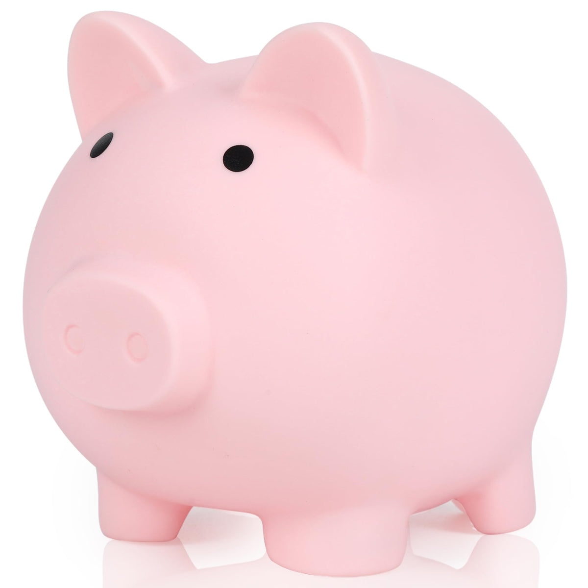 H&W Mini Piggy Bank pink front view shows durable, kid-friendly savings support