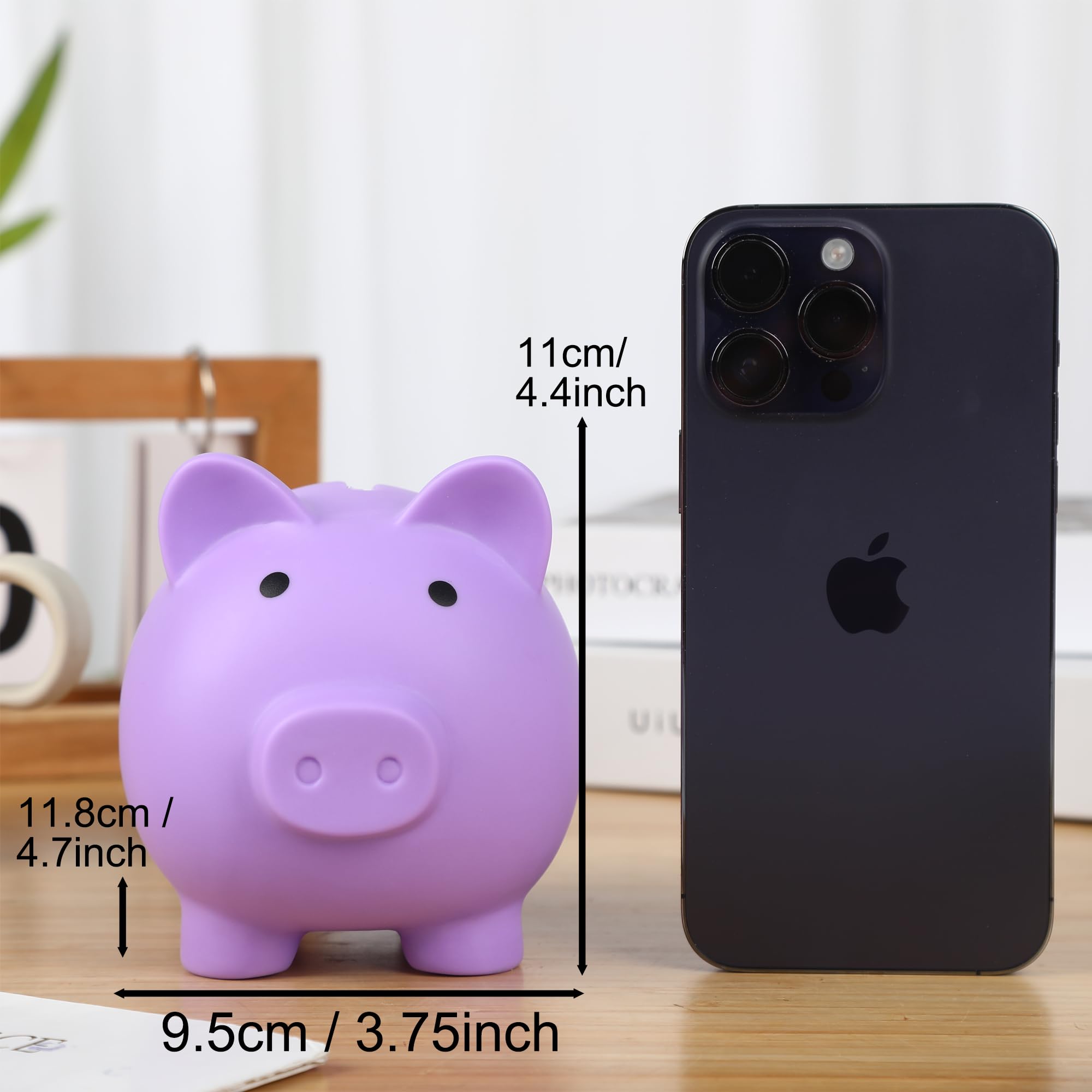 H&W Mini Piggy Bank durable PVC material withstands everyday use