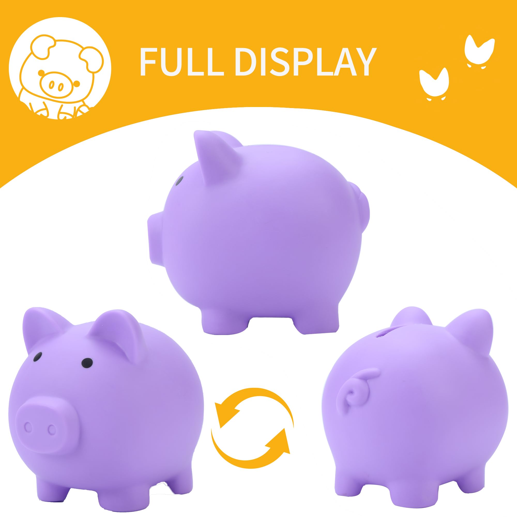 H&W Mini Piggy Bank top slot ensures easy coin insertion for daily savings