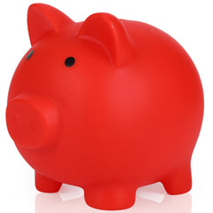H&W mini piggy bank red front view showing cute design for kids and easy saving