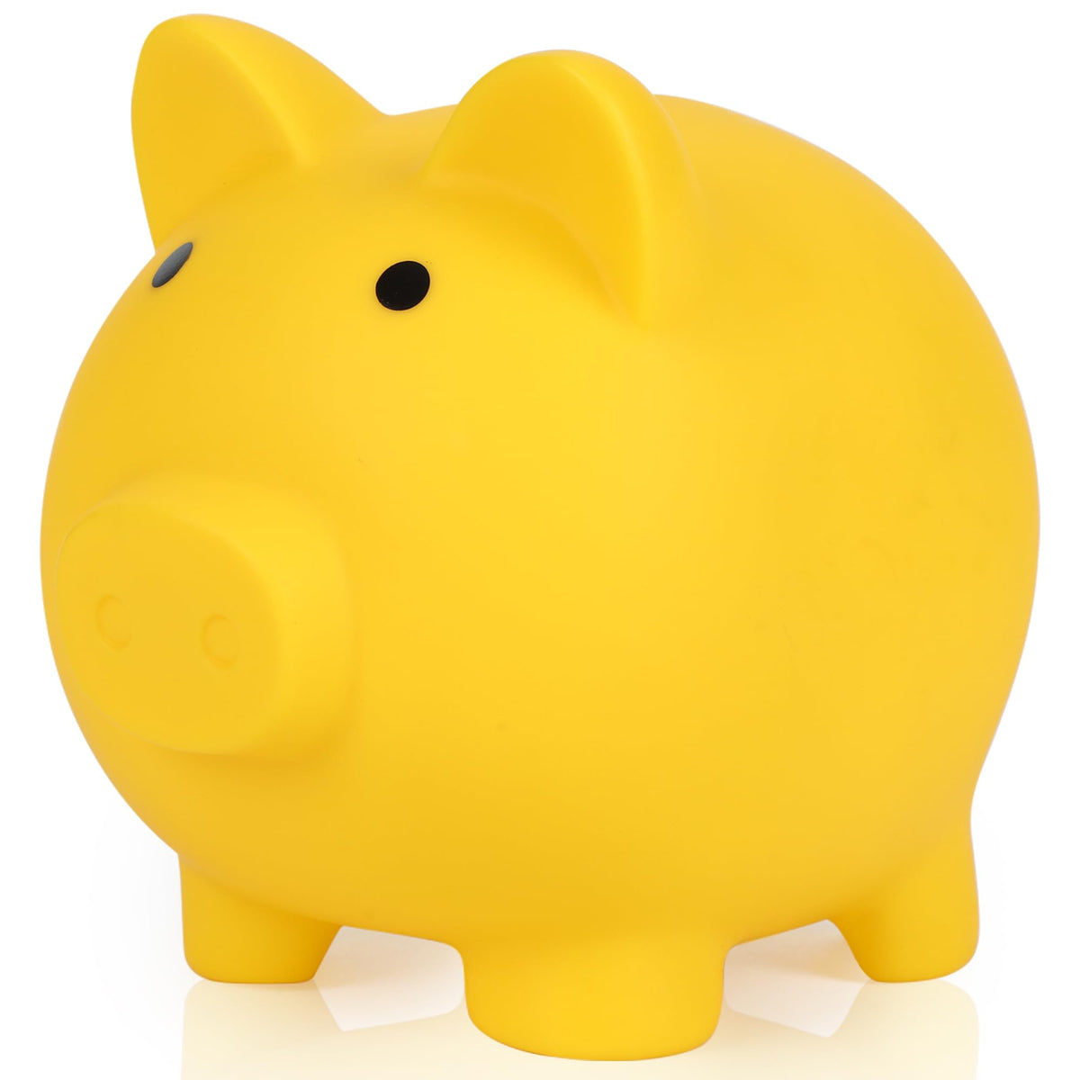 H&amp;W Mini Piggy Bank yellow front view for kids’ savings