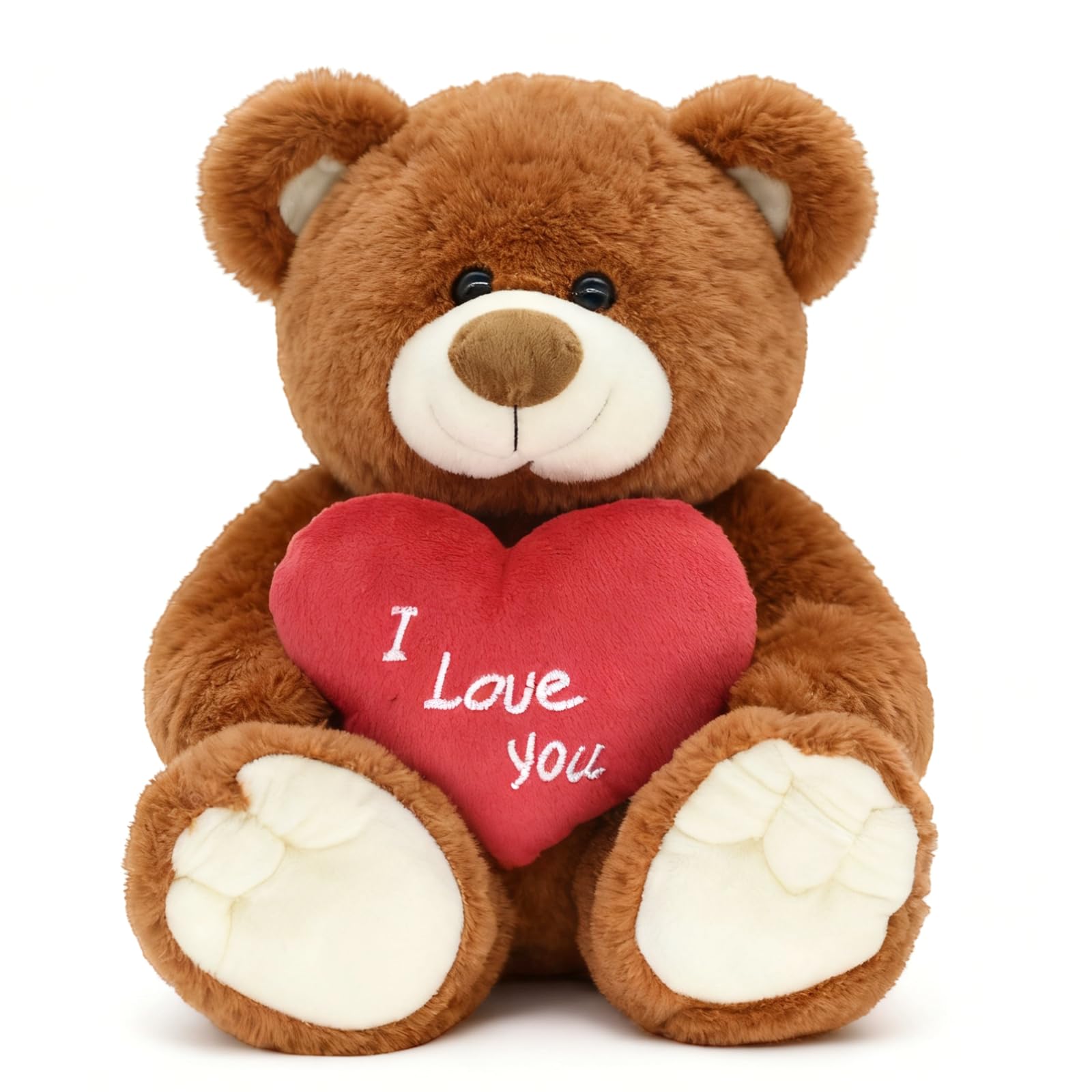 HWD I Love You teddy bear brown with red heart gift