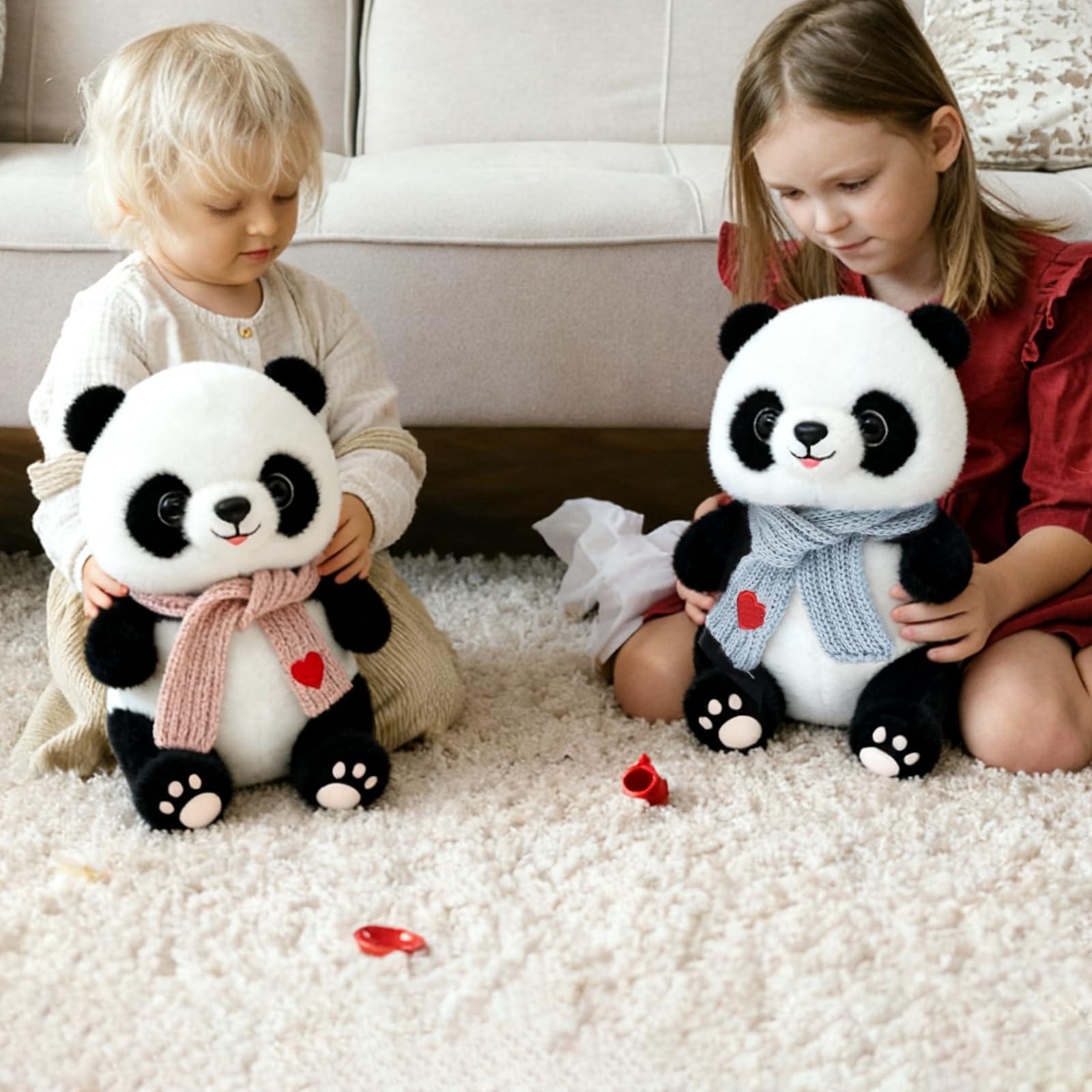 HWD Panda doll features a cute face with premium plush detail