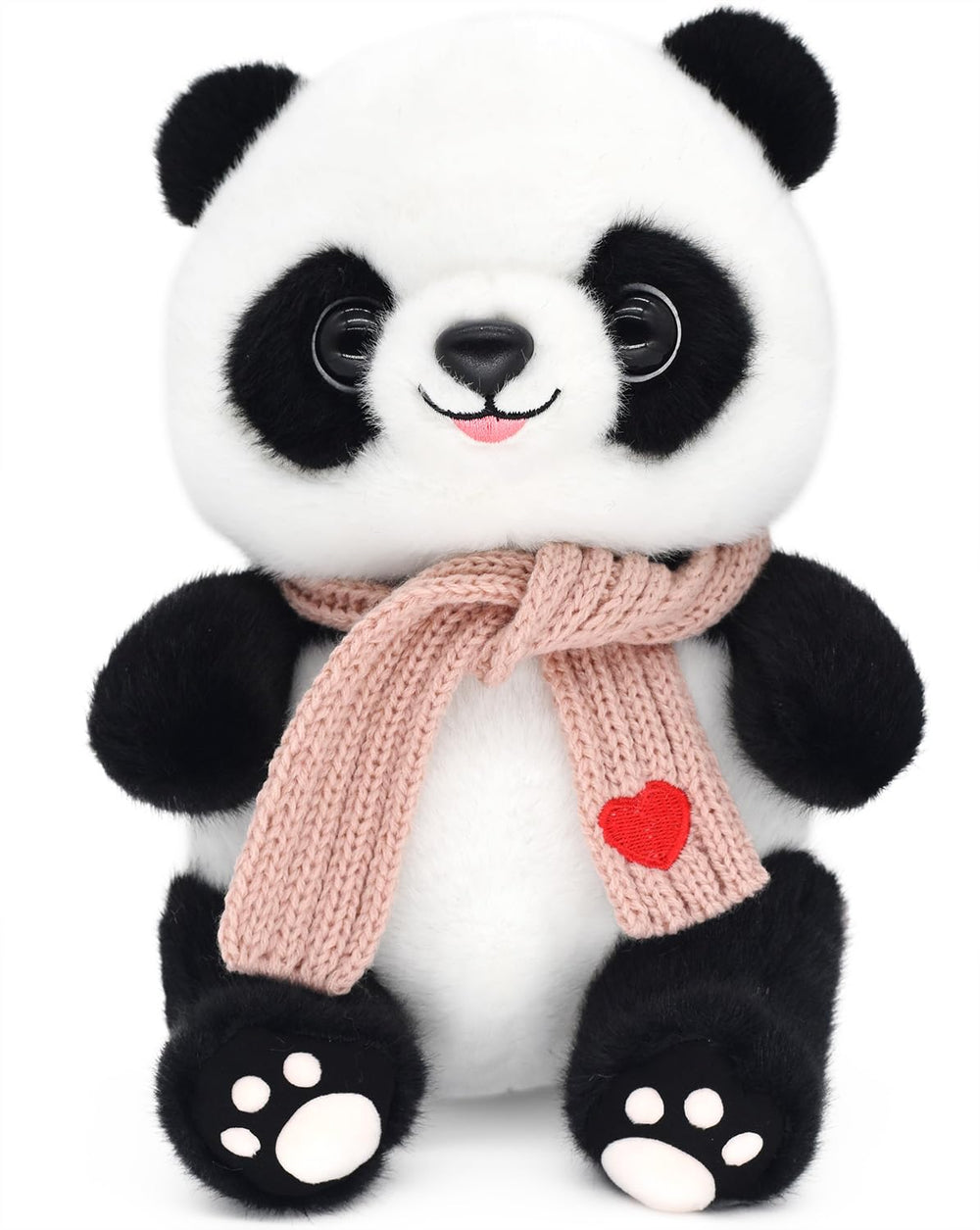 HWD Panda doll with love heart scarf offers a cozy cuddle for bedtime