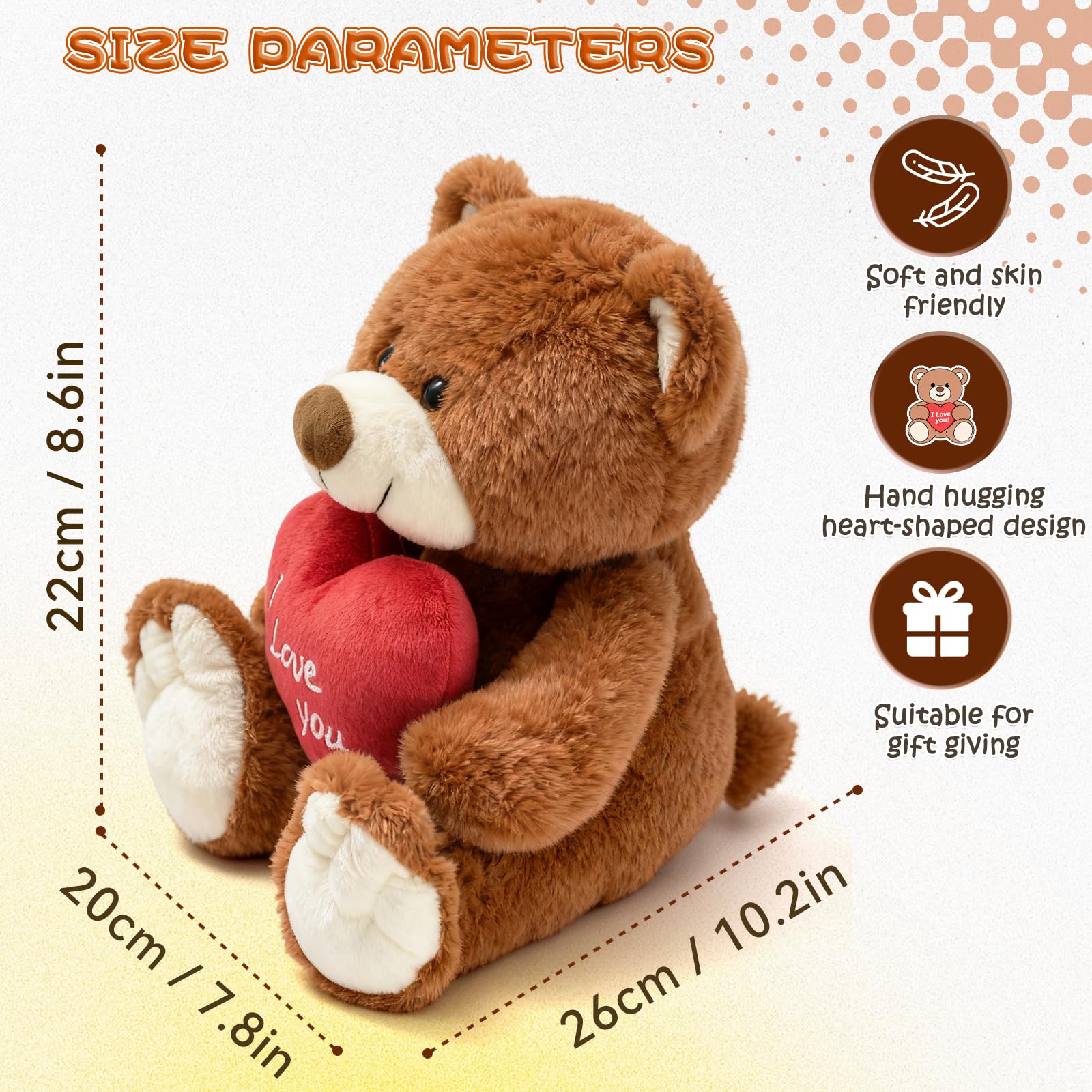 HWD I Love You teddy face close-up soft plush texture