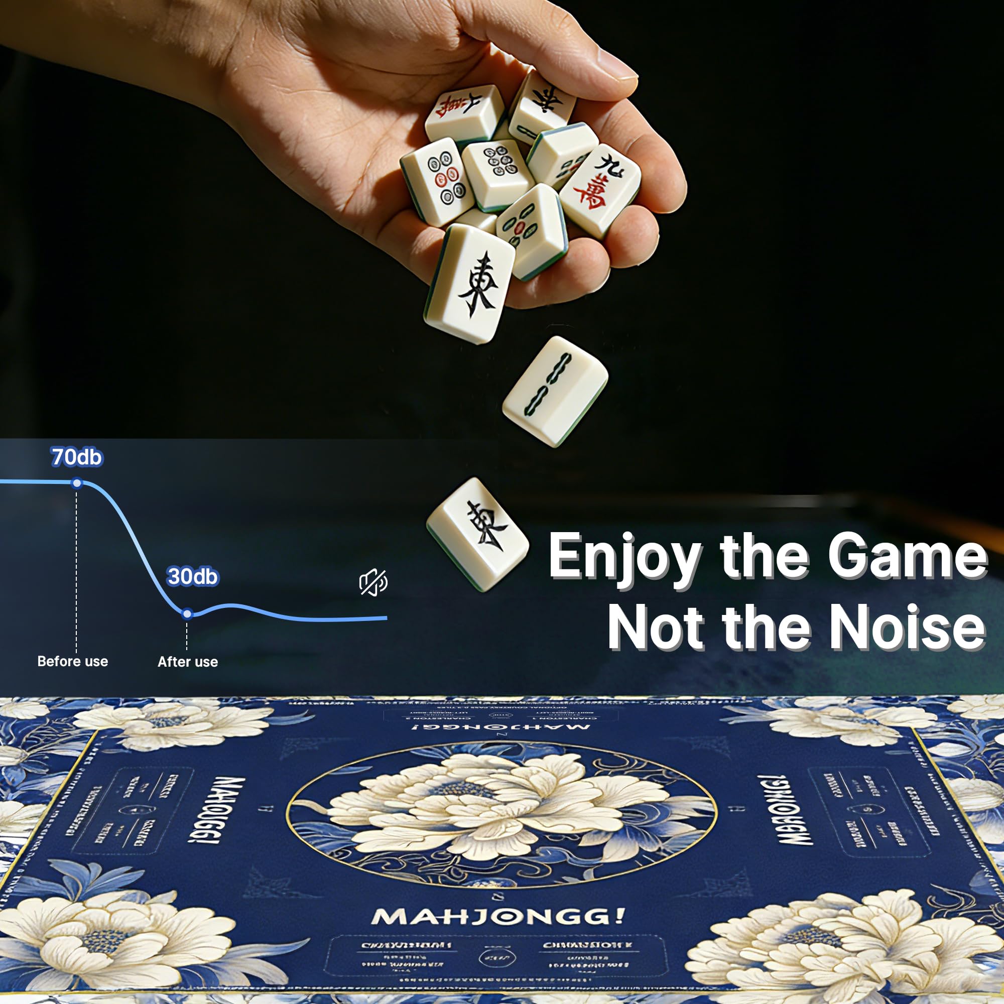 HWZ 31.5-inch square mat lays flat for stable game night.