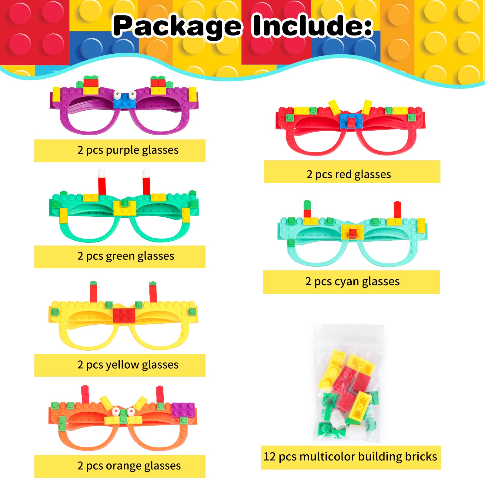 Hxezoc building bricks glasses party activity invites collaborative building and laughter