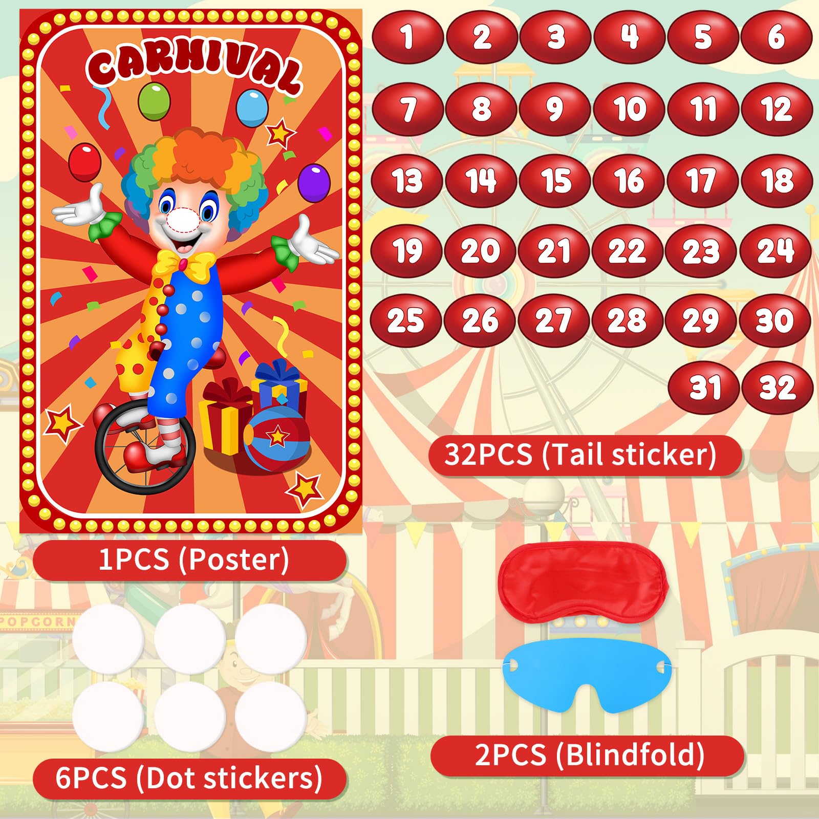 Hxezoc clown poster wall display to create carnival vibe at events.