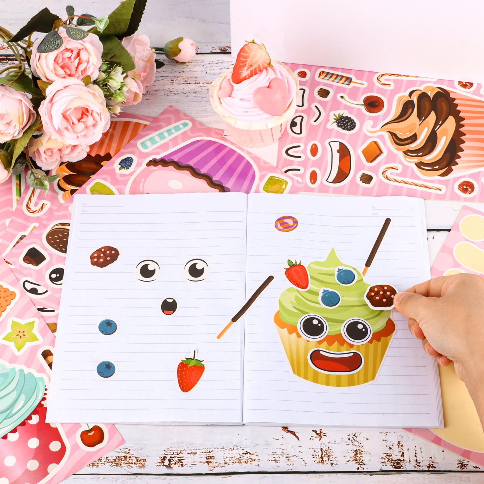 Hxezoc cupcake stickers style 04 features durable high-quality paper for lasting use.
