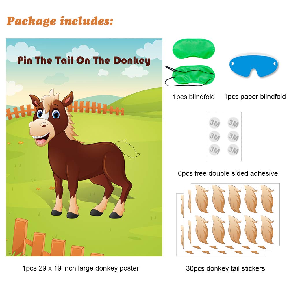 Hxezoc donkey party game setup on a wall.