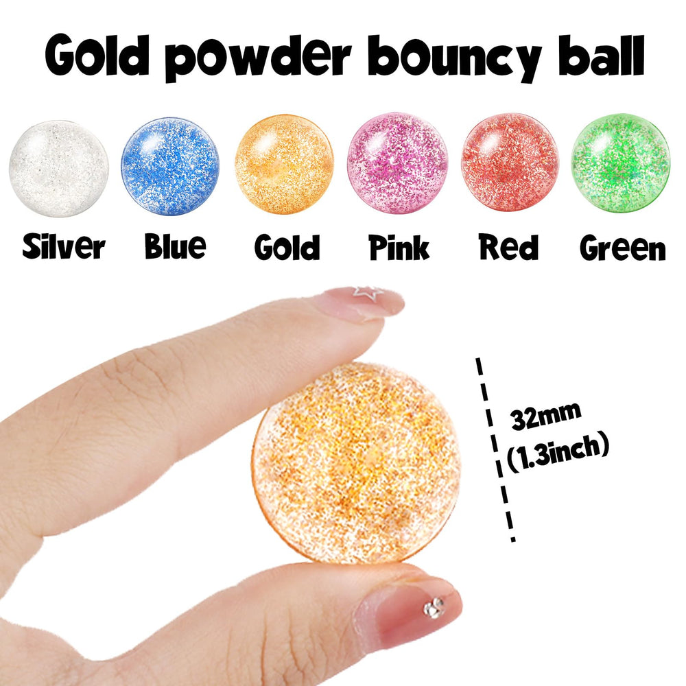 Hxezoc glitter bouncy ball pink close-up, vibrant celebration toy.