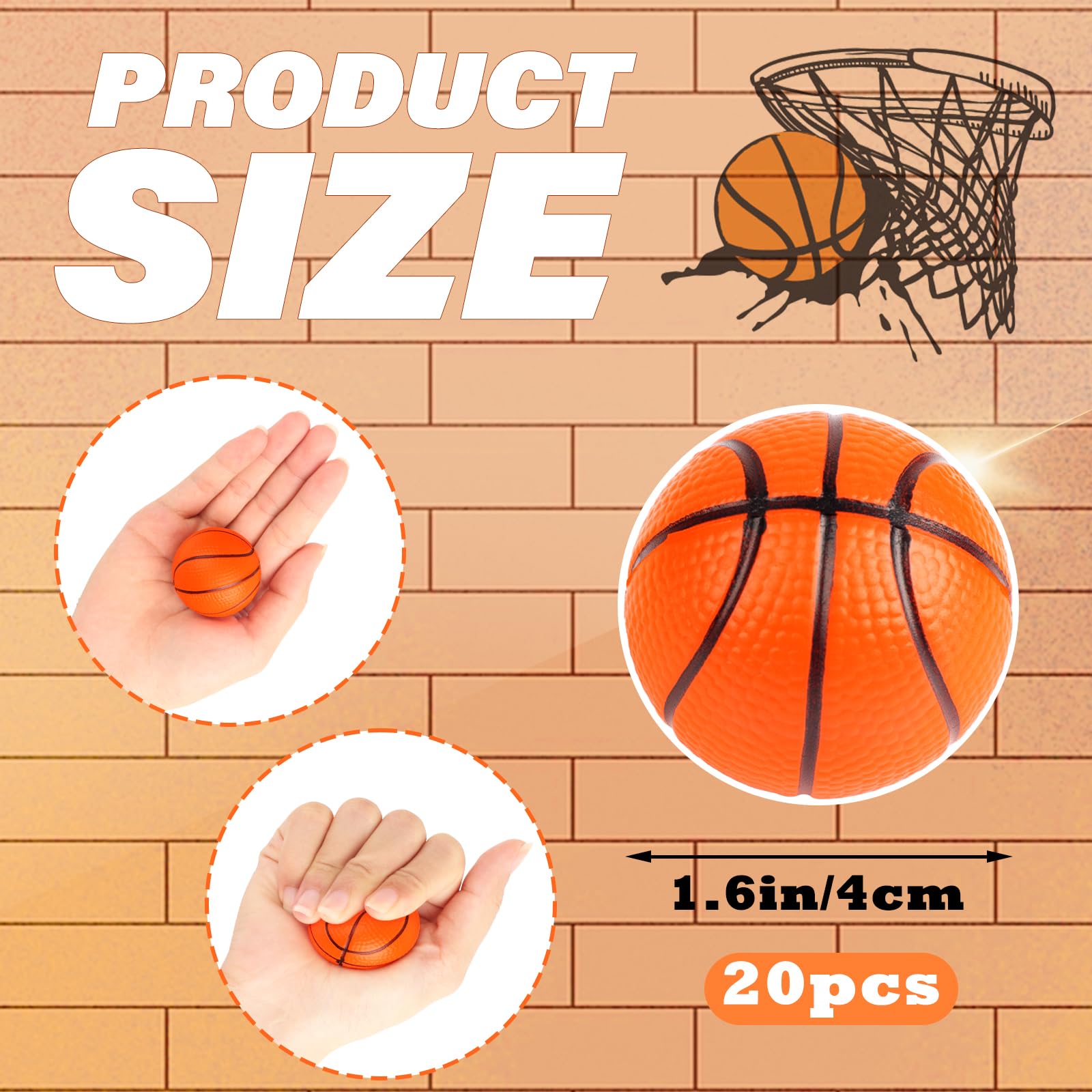 Hxezoc mini basketball stress ball on desk, easy stress relief during study or meetings.