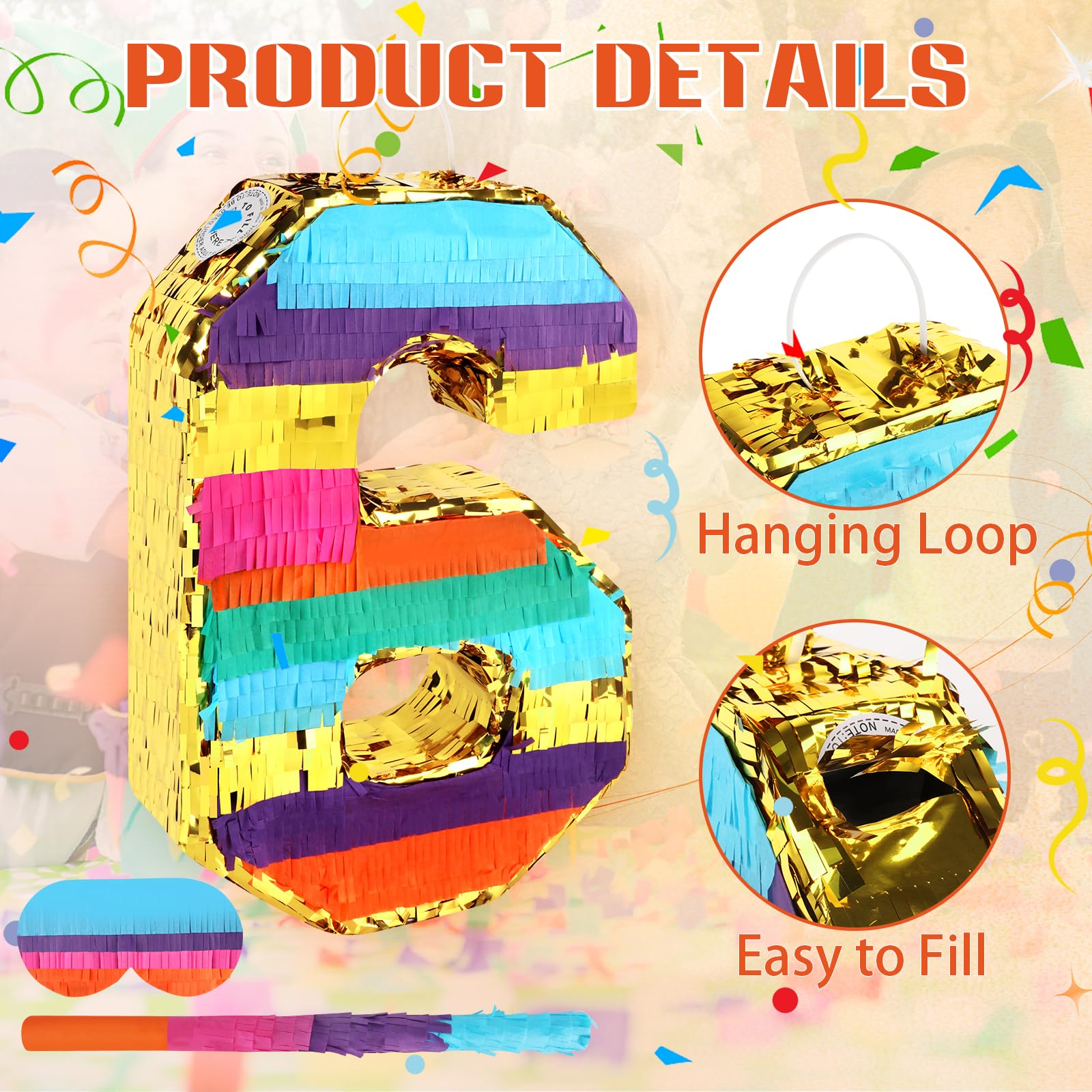 Hxezoc pinata openings simplify filling with candies or gifts.
