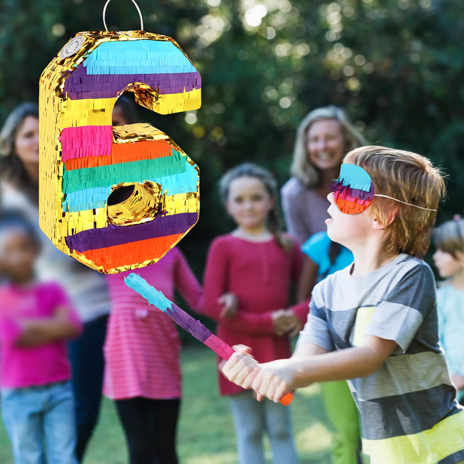Hxezoc Rainbow 6 pinata suits 6th birthday party themes.