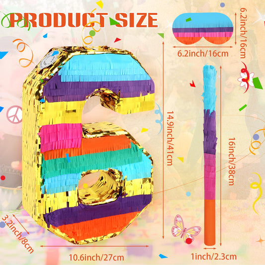 Hxezoc rainbow pinata stick shown for an exciting party hit.