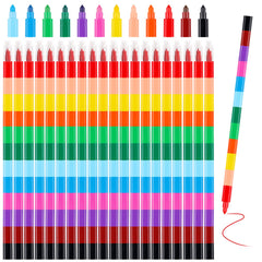 Hxezoc stacking crayons colorful pack showcases vibrant hues for creative coloring and play.