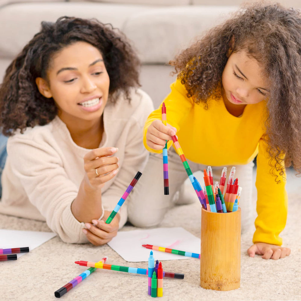 Hxezoc stacking crayons length adjustable design adapts to different play setups.