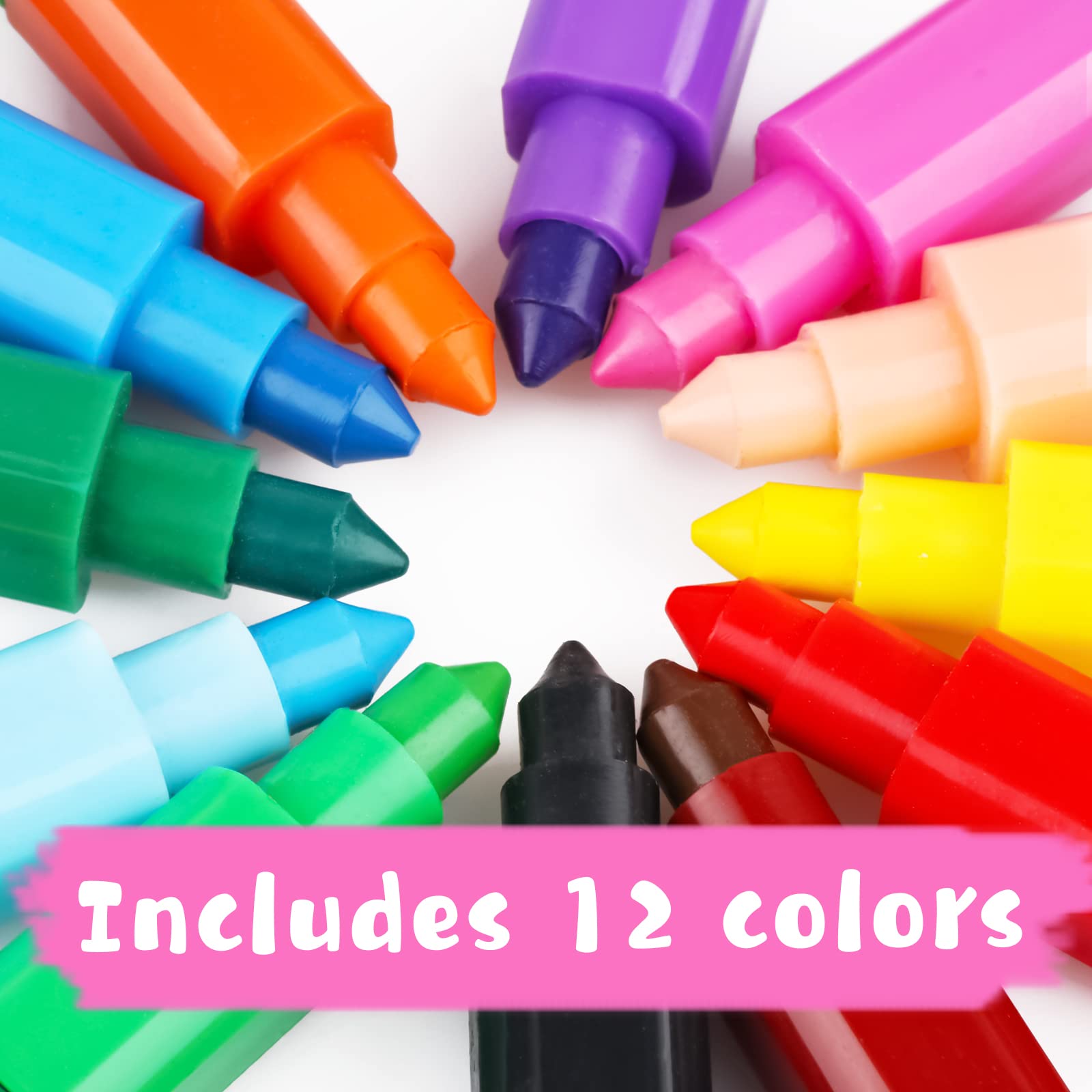 Hxezoc stacking crayons safe materials ensure gentle play and easy handling.