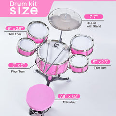 HXIA kids drum set pink small drum B for imaginative play.