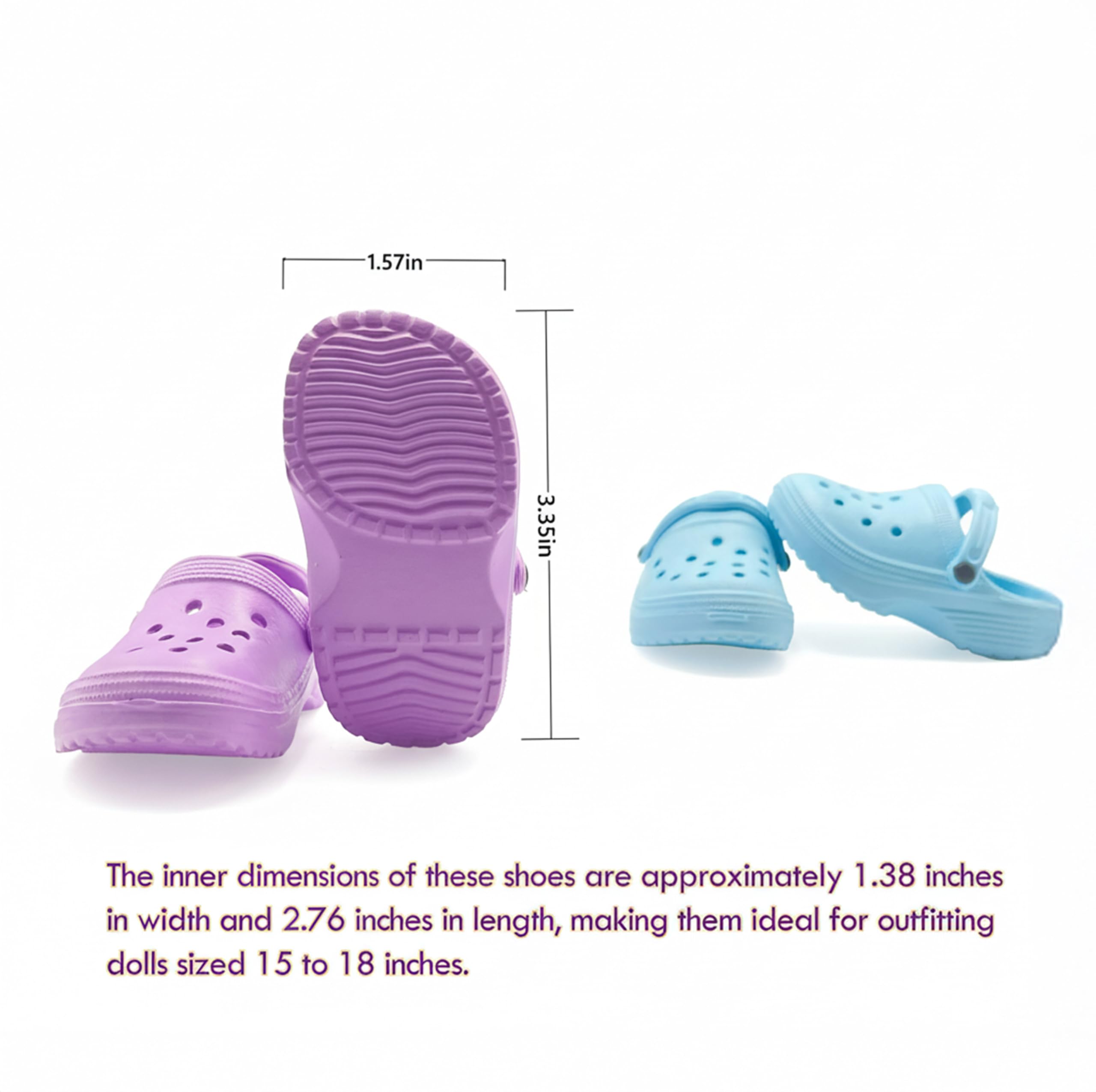 HXIELEC Macaron lavender doll shoes, front view, ideal for mix-and-match costumes