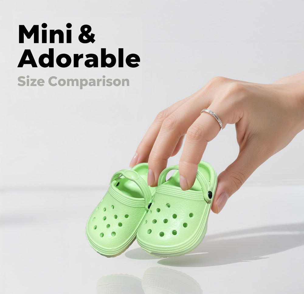 HXIELEC Macaron sky blue doll shoes, angled shot, lightweight EVA for play