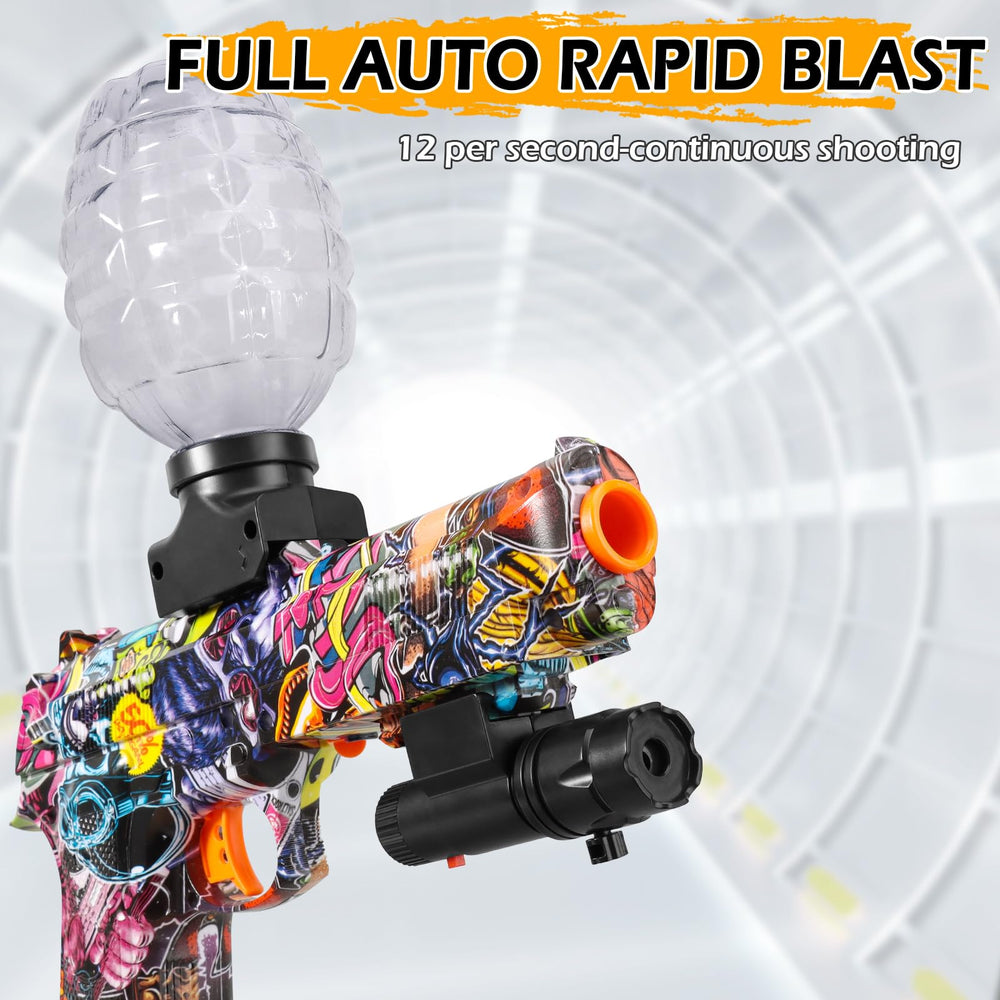 HXPLN blaster components with battery and safety goggles enhance outdoor battles.