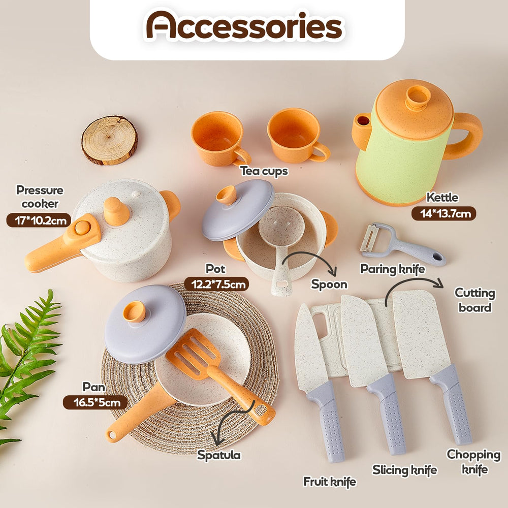 HYAKIDS cups and cutting board enable tea time and kitchen demos.