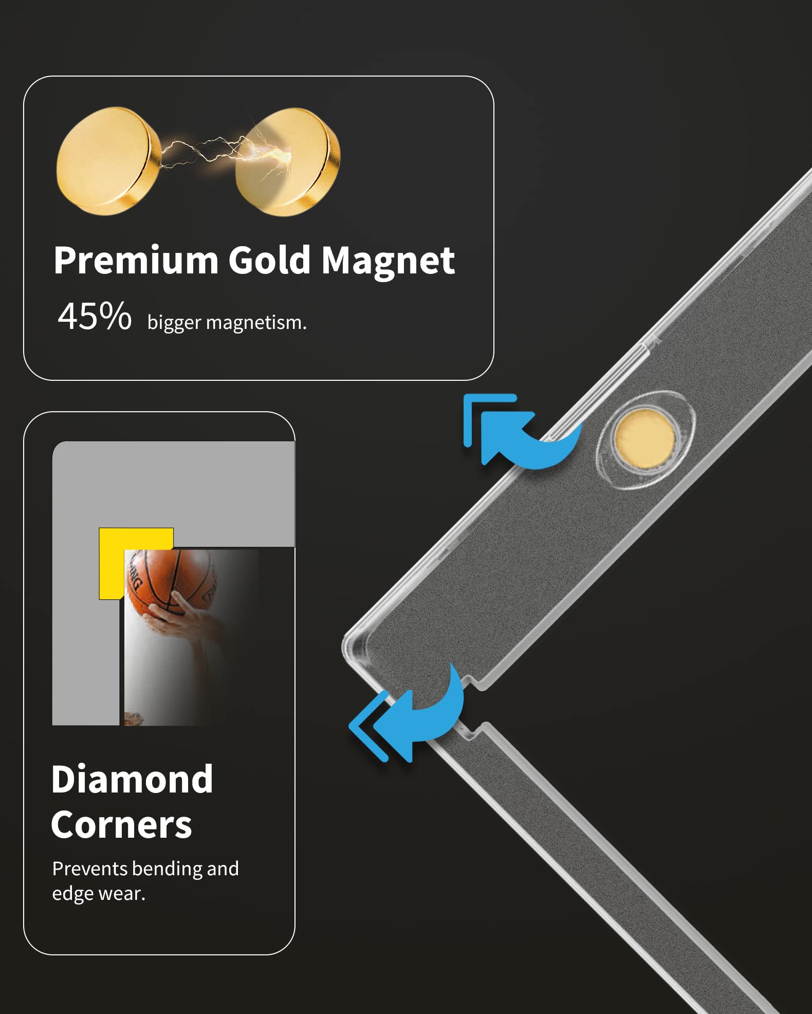 HYARUAT diamond corners reinforce edges for durable card protection