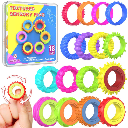 HYASIA fidget rings 18-pack displayed for classrooms and home focus