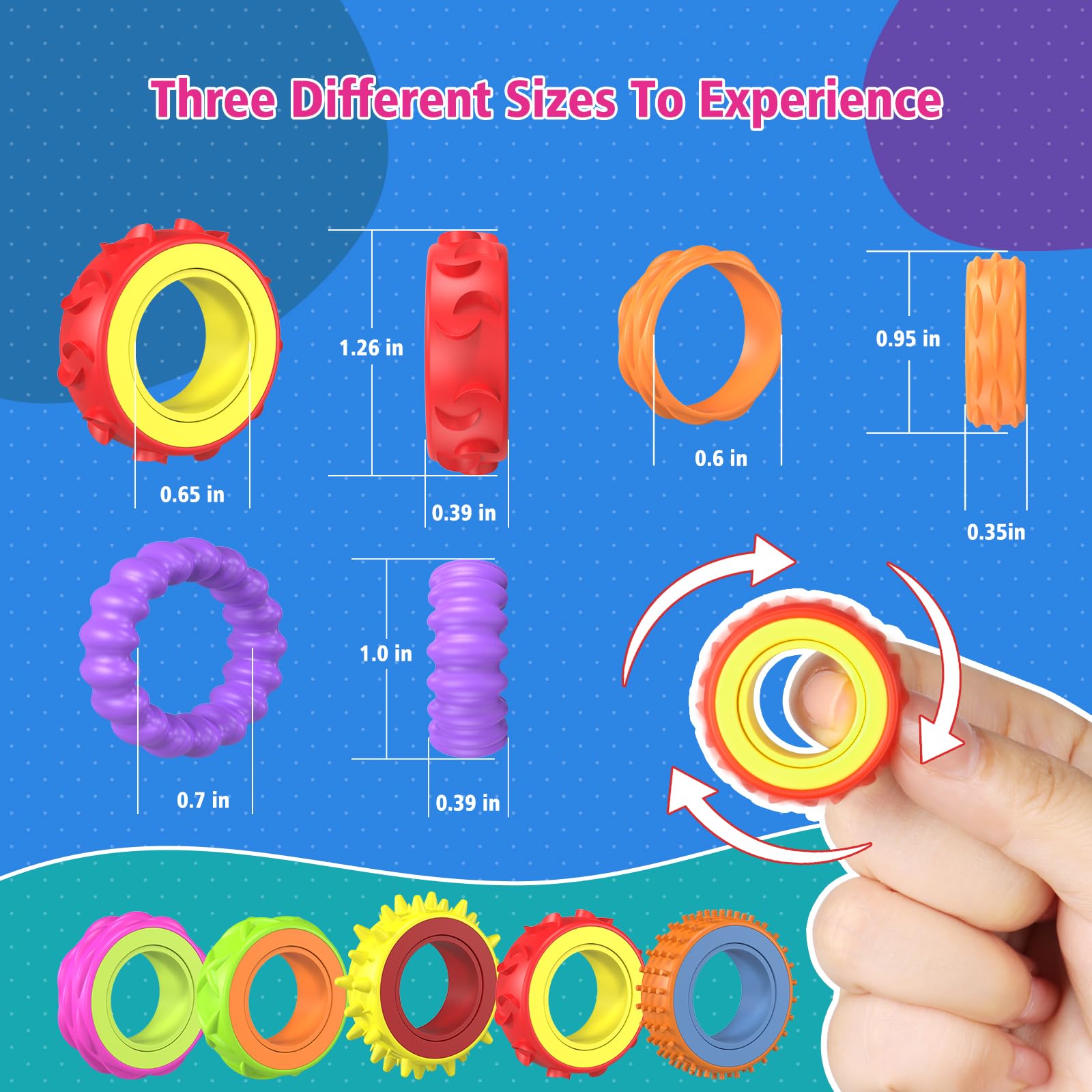 HYASIA fidget rings silicone detail with detachable band for versatility