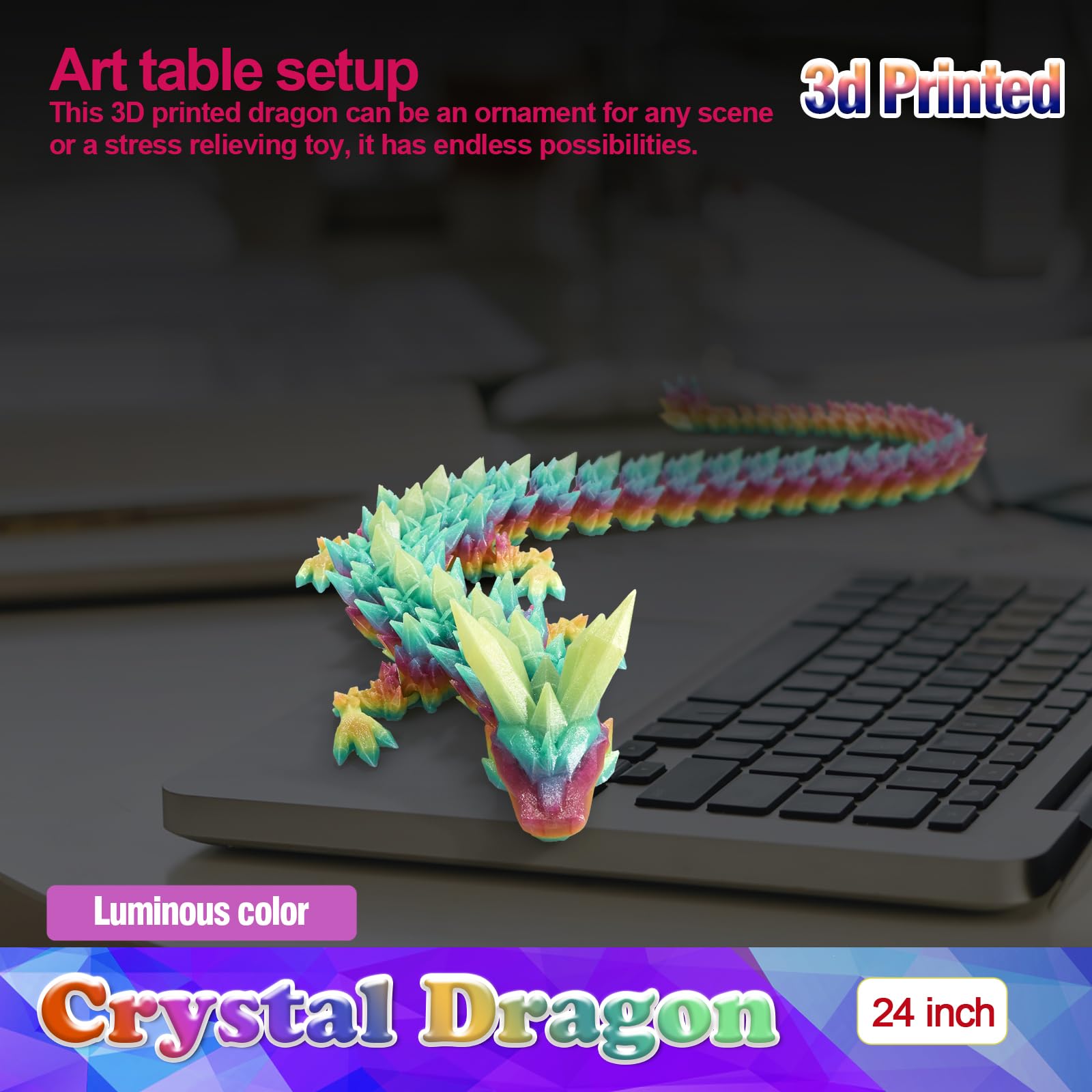 HyBaiS 24-inch dragon glow twisting action offers dynamic display options.
