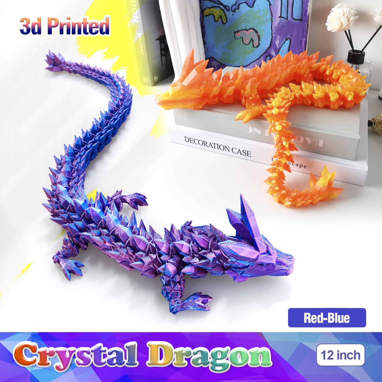 HyBaiS dragon perched on shelf, guarding decor with whimsy.