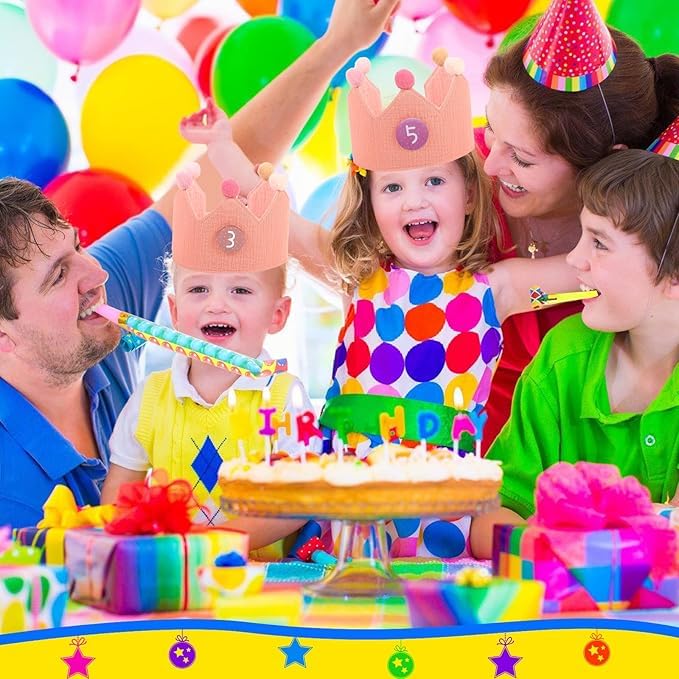 Hyber&Cara 40 cm crown with pompoms suits princess or prince celebrations.