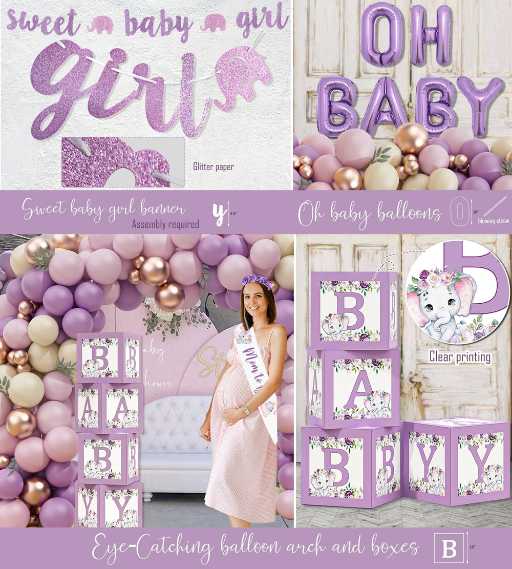 HYCSANBAO four baby boxes create coordinated gift display.