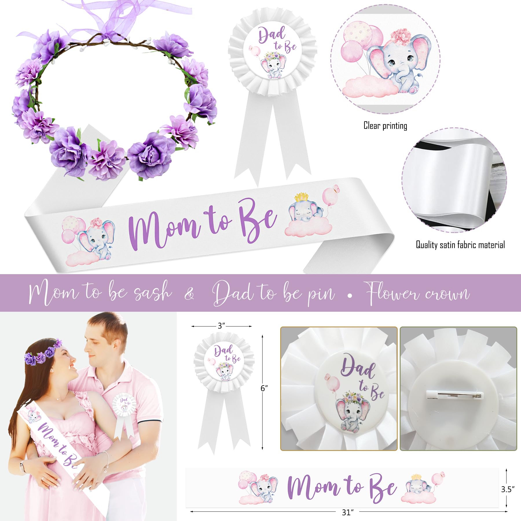 HYCSANBAO elephant baby shower balloon garland for a festive centerpiece.