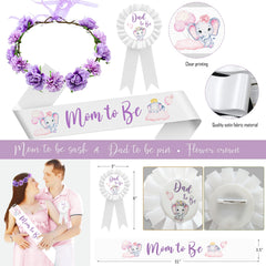 HYCSANBAO elephant baby shower balloon garland for a festive centerpiece.