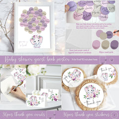 HYCSANBAO elephant baby shower banner sweet baby girl for display.