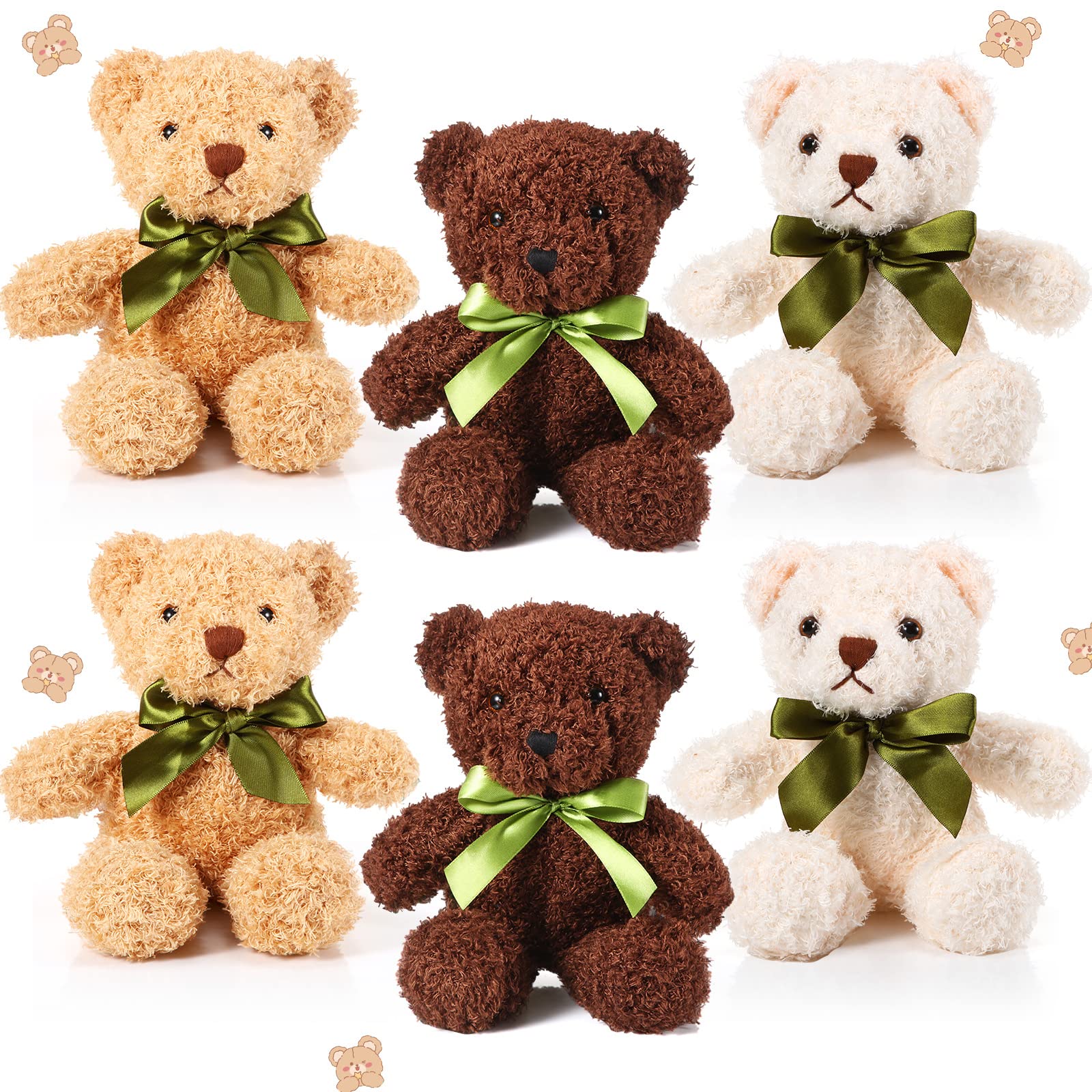 HyDren six-pack bear stuffed animals ready for cuddling and decor