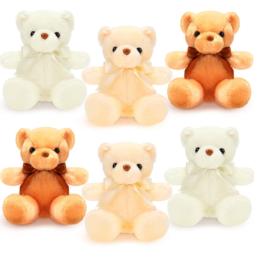 HyDren six bear stuffed animals for nursery display and cuddling